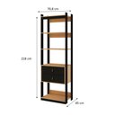 Ver imagem 2 de Guarda Roupas Closet 2 Gavetas 2 Prateleiras 3015 Linha Industrial Genialflex Freijo Fosco/preto Fos
