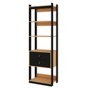 Ver imagem 3 de Guarda Roupas Closet 2 Gavetas 2 Prateleiras 3015 Linha Industrial Genialflex Freijo Fosco/preto Fos
