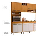 Ver imagem 6 de Cozinha Compacta Malta 4 Peças Freijó Ripado e Off Acetinado - Pallazio