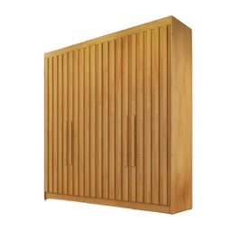 Guarda Roupa 4 Portas Potente com Espelho 100% Mdf Peroba - Móveis Europa - 2