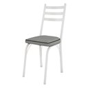 Ver imagem 3 de Kit 4 Cadeiras de Cozinha Luisiana Estampado Platina Pés de Ferro Branco - Pallazio