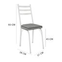 Ver imagem 5 de Kit 4 Cadeiras de Cozinha Luisiana Estampado Platina Pés de Ferro Branco - Pallazio