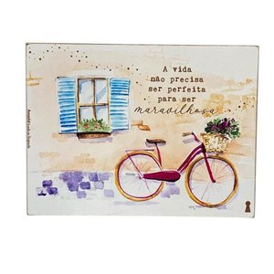 Quadro Box Vida Maravilhosa em Mdf 15x20