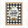 Quadro Moldura Dourada Home Sweet Home 24x18cm:com Vidro - 1