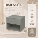 Ver imagem 3 de Mesa de Cabeceira Suspensa Fixa na Parede 1 Gaveta Corrediça Telescópica 1 Nicho Cinza - Lh Móveis