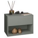 Ver imagem 1 de Mesa de Cabeceira Suspensa Fixa na Parede 1 Gaveta Corrediça Telescópica 1 Nicho - Lh Móveis