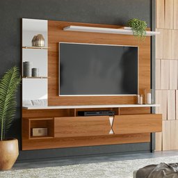 Painel para Tv até 55 Polegadas 1,83m Intense Jequitibá Lukaliam Móveis - 1