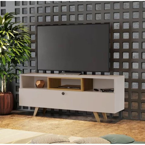 Rack para TV Avanço Candian - Off White/Freijo