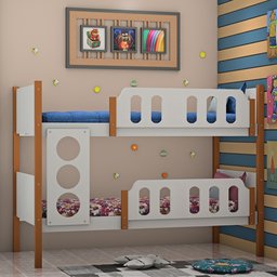 Beliche Infantil Solteiro Ônix - Branco Mel - Divaloto Móveis - 1