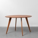 Ver imagem 2 de Conjunto Mesa de Jantar Square Laminada Redonda Natural - 1,08m + 4 Cadeiras Lalá Encosto Palha Crem