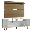 Ver imagem 5 de Rack Madesa Cancun com Pés e Painel para TV até 65 Polegadas Branco/Rustic 095Z Cor:Branco/Rustic