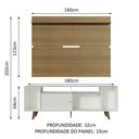 Ver imagem 3 de Rack Madesa Cancun com Pés e Painel para TV até 65 Polegadas Branco/Rustic 095Z Cor:Branco/Rustic