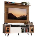 Ver imagem 2 de Rack Madesa Cancun com Pés e Painel para TV até 65 Polegadas Branco/Rustic 095Z Cor:Branco/Rustic