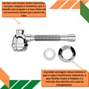Ver imagem 3 de Sifão Universal Cromado Com Copo Para Pias E Tanques