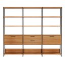 Ver imagem 3 de Estante para Livros Home Office 100% Mdf 2 Portas 2 Gavetas Freijó/preto - Panorama Móveis