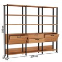 Ver imagem 5 de Estante para Livros Home Office 100% Mdf 2 Portas 2 Gavetas Freijó/preto - Panorama Móveis