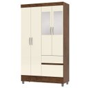 Ver imagem 5 de Guarda-roupa Solteiro 4 Portas 2 Gavetas com Espelho Ideval Imbuia/champanhe