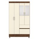 Ver imagem 1 de Guarda-roupa Solteiro 4 Portas 2 Gavetas com Espelho Ideval Imbuia/champanhe