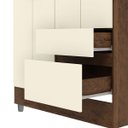 Ver imagem 6 de Guarda-roupa Solteiro 4 Portas 2 Gavetas com Espelho Ideval Imbuia/champanhe