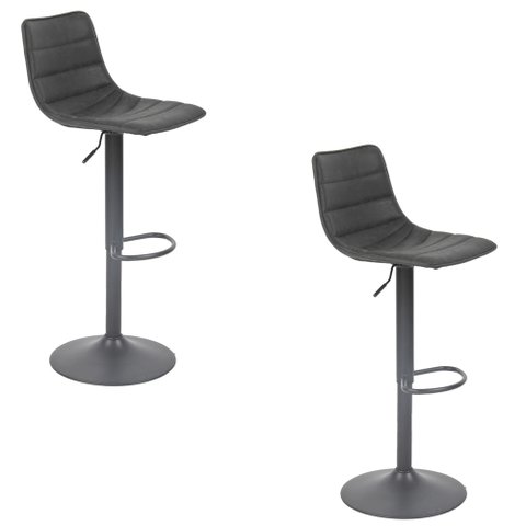 Banqueta Alta Kit 2 Bete Preto Base Giratória de Metal Preto R02 - D'Rossi