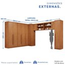 Ver imagem 3 de Guarda-Roupa Modulado 6 Peças 9 Portas 3 Gavetas Texas Marrom/Cinamomo