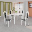 Ver imagem 1 de Conjunto Sala de Jantar com 4 Cadeiras Lara Branco/Preto/Bege