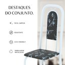 Ver imagem 6 de Conjunto Sala de Jantar com 4 Cadeiras Lara Branco/Preto/Bege
