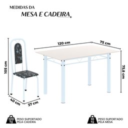 Conjunto Sala de Jantar com 4 Cadeiras Lara - 3