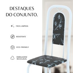 Conjunto Sala de Jantar com 4 Cadeiras Lara - 6