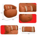 Ver mais imagens de Namoradeira e Poltronas Orgânica Chloe Boucle Terracota com Almofada Plumante - Arkell