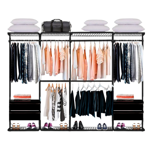 Closet Aramado - Linear Clr221 com Gaveta - 2,80m - Preto