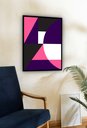 Ver imagem 2 de Quadro Decorativo Abstrato Geométrico Rosa Roxo - 70x50cm:moldura Branca