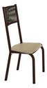 Ver imagem 2 de Kit 4 Cadeiras Sofia Corino Creme e Fibra Nautica Preta Tubo Marrom Cafe