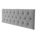 Ver imagem 1 de Cabeceira Box Shop Paris Casal 1,40m Painel Em Suede Cinza