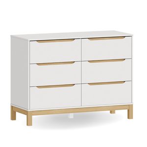 Cômoda Infantil 6 Gavetas Linha Cozy Branco com Carvalho Quater Móveis
