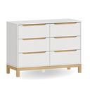 Ver imagem 1 de Cômoda Infantil 6 Gavetas Linha Cozy Branco com Carvalho Quater Móveis