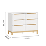 Cômoda Infantil 6 Gavetas Linha Cozy Branco com Carvalho Quater Móveis - 8