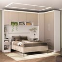 Ver imagem 1 de Quarto Modulado Casal de Canto com Guarda-roupas Maleiro e Cabeceira Alpes Master Luciane Móveis