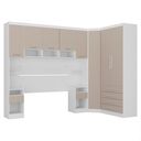 Ver imagem 2 de Quarto Modulado Casal de Canto com Guarda-roupas Maleiro e Cabeceira Alpes Master Luciane Móveis