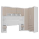 Ver imagem 2 de Quarto Modulado Casal de Canto com Guarda-roupas Maleiro e Cabeceira Alpes Master Luciane Móveis