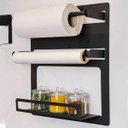 Ver imagem 4 de Porta Rolos de Cozinha Papel Toalha Alumínio Suporte Temperos de Parede Dispenser Cinza