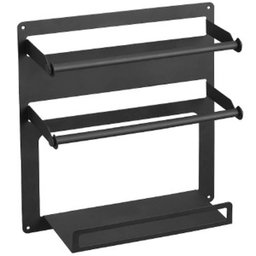 Porta Rolos de Cozinha Papel Toalha Alumínio Suporte Temperos de Parede Dispenser Cinza - 1