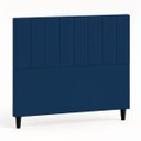 Ver imagem 6 de Cabeceira Estofada Elen Moderna para Quarto Cama Box Casal 140 cm Tecido Suede Azul Marinho