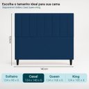 Ver imagem 4 de Cabeceira Estofada Elen Moderna para Quarto Cama Box Casal 140 cm Tecido Suede Azul Marinho