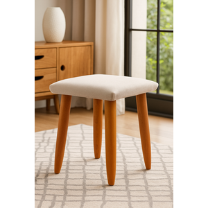 Banqueta Duquesa para Sala, Quarto, Closet, Compacta e Elegante - Bege - Jrc Móveis
