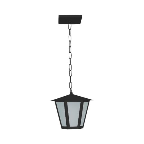 LUMINÁRIA PENDENTE COLONIAL SEXTAVADA PRETO  - 1482 PT