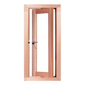 Janela de Madeira Vitro Capelinha Pivotante Panorâmico Reto de Eucalipto Esel - 0.40 (L) X 1.20 (A)