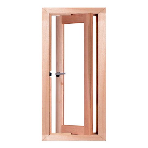 Janela de Madeira Vitro Capelinha Pivotante Panorâmico Reto de Eucalipto Esel - 0.40 (L) X 1.20 (A)