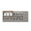Ver imagem 3 de Cozinha Compacta Americana 4 Portas 3 Gavetas 100% Mdf Cinza/nature - Henn