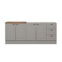 Ver imagem 2 de Cozinha Compacta Americana 4 Portas 3 Gavetas 100% Mdf Cinza/nature - Henn